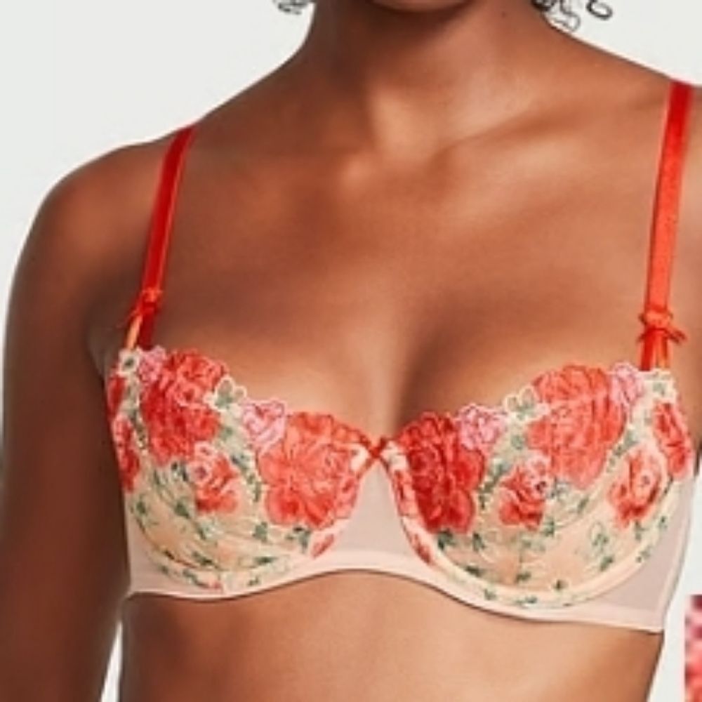 Victoria's Secret | Wicked Unlined Floral Embroidery Balconette Bra 32D